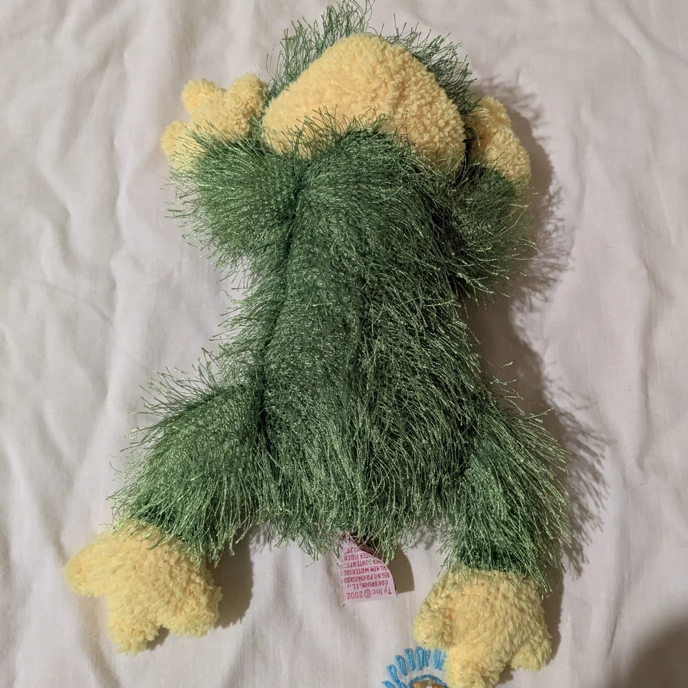 Ty Plush Frog with Green and Yellow Fur